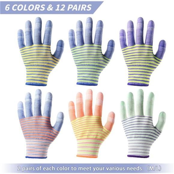 Rubber Gloves - Gardening Gloves 12 Pairs, Breathable Working Gloves - Summer - Picture 2 of 7
